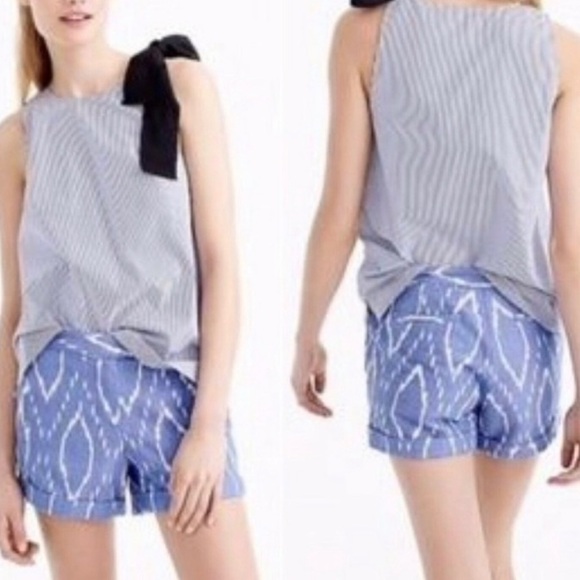 J. Crew Womens Sunfaded Ikat Print Cotton Shorts - Picture 5 of 7